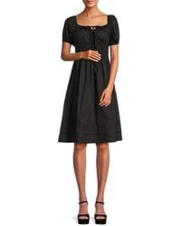 Stellah - Cotton Knee Length A Line Dress - Lyst