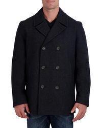 ELETOP Mens Coat Wool Jacket Single Breasted Winter Pea Coat Detachable Collar Windbreaker 