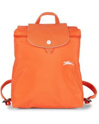 Longchamp Le Pliage Club Foldable Nylon Backpack - Orange