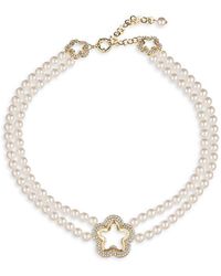 Eye Candy LA - Luxe Yasmin Shell Pearl & Beaded Pendant Necklace - Lyst