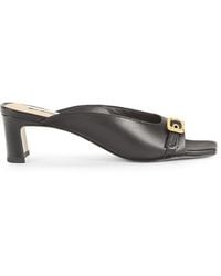 Saks Fifth Avenue - 50Mm Leather Block-Heel Sandals - Lyst