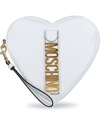 Moschino - Heart Shaped Logo Leather Wristlet - Lyst