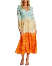La Moda Clothing - Dip-Dye Textured Cover-Up Maxi Dress - Lyst