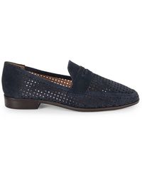 Saks Fifth Avenue - Megan Perforated Suede Penny Loafers - Lyst