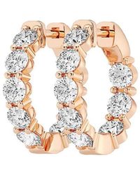 Saks Fifth Avenue - Build Your Own Collection 14k Gold & Lab Grown Round Diamond Hoop Earrings - Lyst
