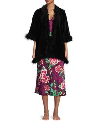 Natori - Faux Feather Open Front Robe - Lyst