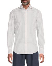 Brunello Cucinelli - Striped Cotton Button-Front Shirt - Lyst