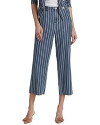 L'Agence - Zayne Striped Denim Cropped Trousers - Lyst