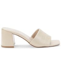 Calvin Klein Ck Debossed Block-heel Sandals - White