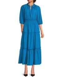 Rails - Caterine Solid Cotton-Blend Poplin Tiered Maxi Dress - Lyst