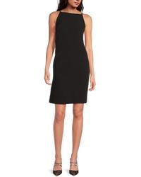 DKNY - Square-Neck Stretch Sheath Dress - Lyst