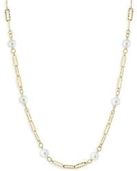 Effy - 18k Goldplated Sterling Silver & 7mm Freshwater Pearl Station Necklace - Lyst