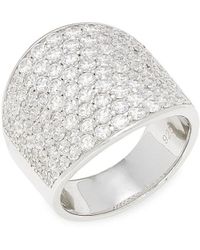 Lafonn - Classic Platinum Plated Sterling & 2.95 Tcw Simulated Diamond Cigar Band Ring - Lyst