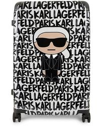Karl Lagerfeld 28-inch Logo Spinner Suitcase - Black
