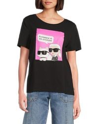 Karl Lagerfeld - Graphic Stretch Cotton T-Shirt - Lyst