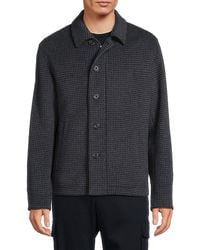Vince - Houndstooth Wool-blend Knit Jacket - Lyst