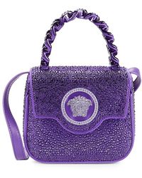 Versace - Mini Studded Medusa Top Handle Bag - Lyst