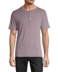 Threads For Thought Heathered Henley - Purple
