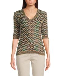Missoni - Chevron Knit Mohair-Blend Sweater Top - Lyst