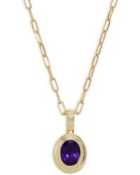 Saks Fifth Avenue - 14k Yellow Gold & African Amethyst Necklace - Lyst