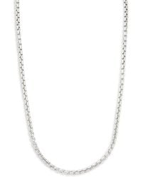 Effy Sterling Silver Round Box Chain Necklace - Metallic