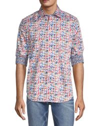 NEW Robert Graham $198 AVIAN Abstract Print Cotton Classic Fit Sports Shirt M 
