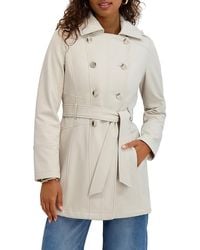 Kensie - Softshell Double-Breasted Trench Coat - Lyst
