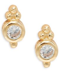 Shashi - 14k Goldplated Sterling Silver & Cubic Zirconia Stud Earrings - Lyst