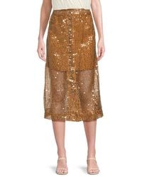 Rabanne - Sequin Layered Midi Skirt - Lyst