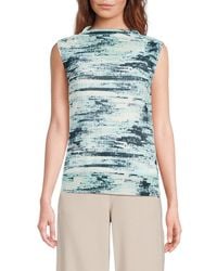 Calvin Klein - Abstract Print Sleevless Top - Lyst