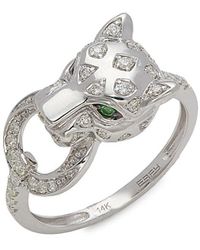 Effy 14k & Diamond Ring in White Gold Womens Jewellery Rings Metallic 