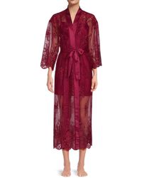 Rya Collection - Floral Embroidered Sheer Maxi Robe - Lyst