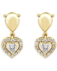 Saks Fifth Avenue - 14k Yellow Gold & 0.5 Tcw Lab Grown Diamond Heart Drop Earrings - Lyst