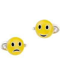 Saks Fifth Avenue Saks Fifth Avenue Happy & Sad Sterling Handmade Emoji Cufflinks - Yellow