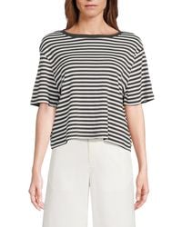 Chaser Brand - Striped Drop Shoulder Cotton-Blend T-Shirt - Lyst