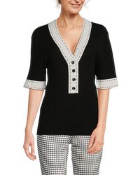 Karl Lagerfeld - Contrast Trim Ribbed Sweater - Lyst