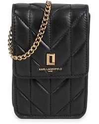 Karl Lagerfeld - Lafayette Leather Metal Crossbody Bag - Lyst