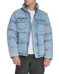 Levi's - Quilted Cotton Denim Puffer Jacket - Lyst