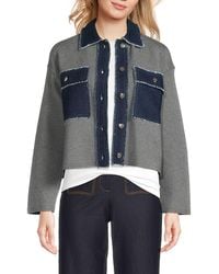 Nanette Lepore - Denim-Trim Cropped Jacket - Lyst