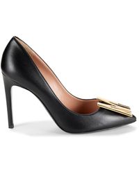 Moschino - Logo Leather Pumps - Lyst