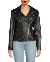 Karl Lagerfeld - Faux Leather Moto Jacket - Lyst