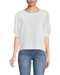 Nanette Lepore - Lace Puff Sleeve Sweater - Lyst