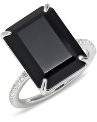 Effy ENY - Sterling Silver, Onyx & White Sapphire Ring - Lyst