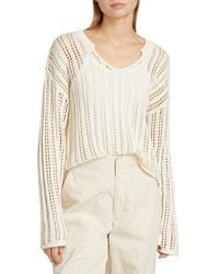 ATM - Open Knit Linen-cotton Sweater - Lyst