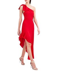 BCBGMAXAZRIA Bcbgmaxazria Asymmetric Ruffle Dresses - Red