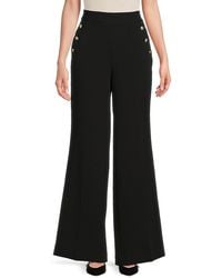 Karl Lagerfeld - Sailor Button Wide-Leg Pants - Lyst