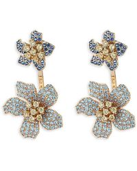 Eye Candy LA - Luxe 18k Goldplated & Cubic Zirconia Flower Drop Earrings - Lyst