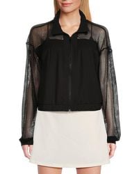Karl Lagerfeld - Mesh-Sleeve Zip Jacket - Lyst