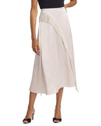 Vince - Asymmetric Fringe Midi Skirt - Lyst