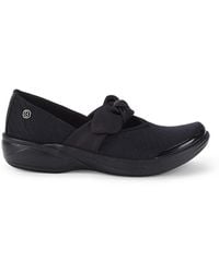 Bzees Solid-hued Bow Slip-on Sneakers - Black